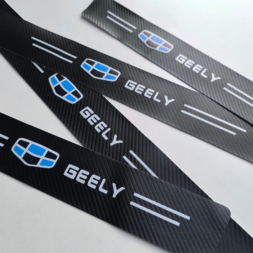 For Geely Atlas MK Xingyue L Car Carbon Fiber Accessories Door Sill Pedal Trim 4pcs Exterior Stickers Styling 2020-2024