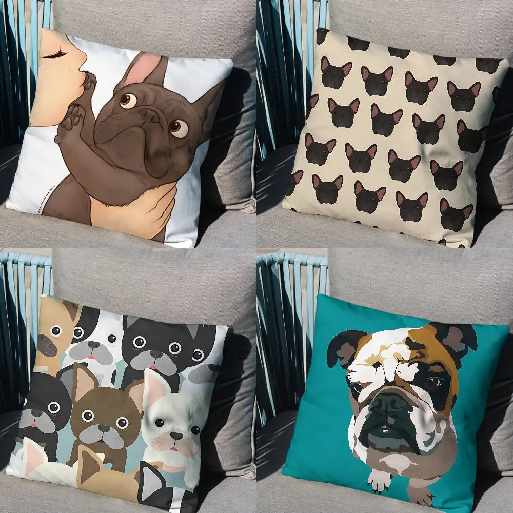 

Frenchie American Bulldog pillow cover living room sofa cushion cover bedroom room bed pillow cover home decoration