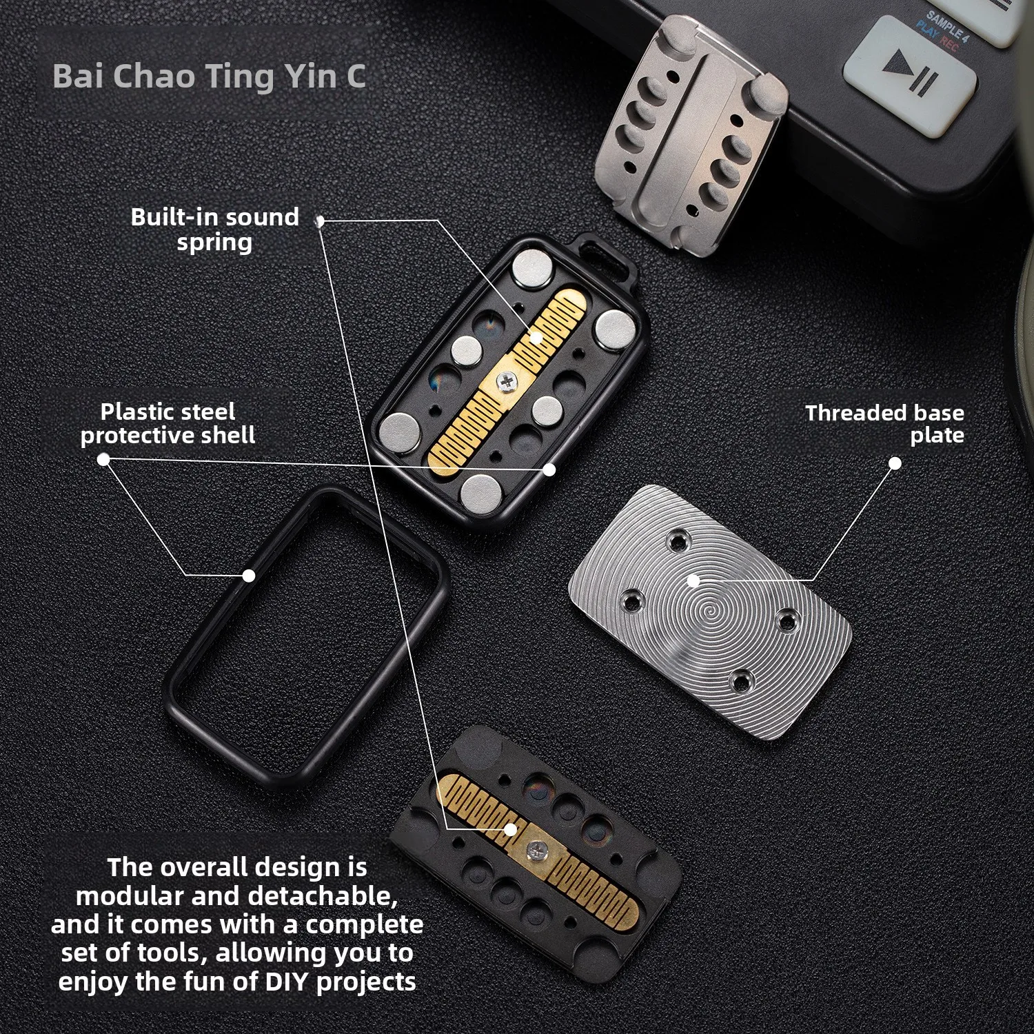 Tuning Fork Shape Infinite Travel Keyboard Slider, Aluminum Alloy Fidget Toy, Trick Play Stress Relief Hand Gadget