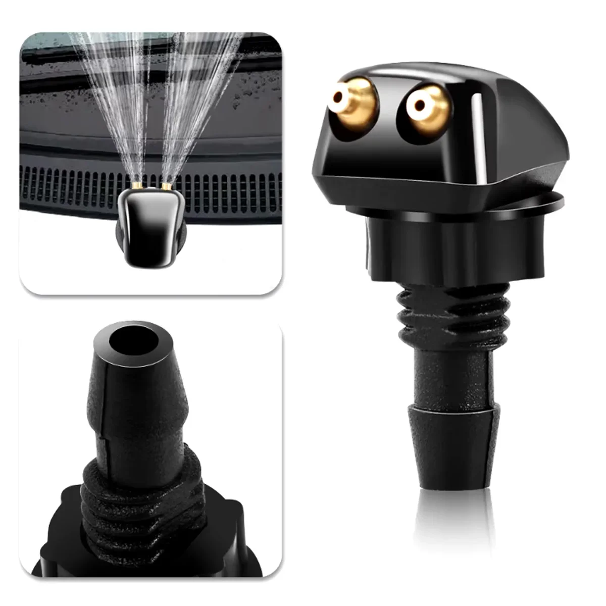 

1/2PCS Car Windshield Wiper Cleaning Nozzle Is Suitable For Most Car Wiper Nozzles Double Hole Water Spray Nozzle Car Accessory