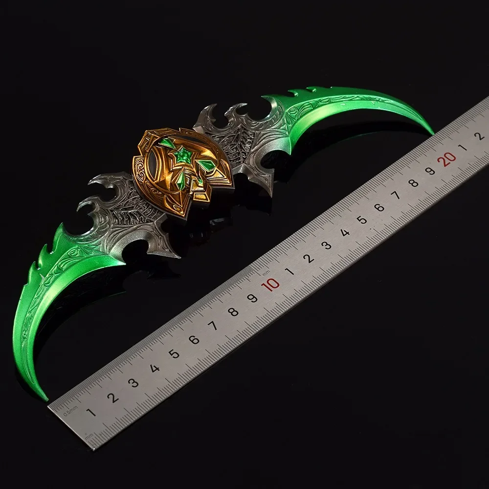 Wereld Van Warcraft Wapen 22Cm Set Warglaive Van Azzinoth Illidan Stormrage Spel Randapparatuur Ongesneden Metalen Wapen Model Cadeau Speelgoed