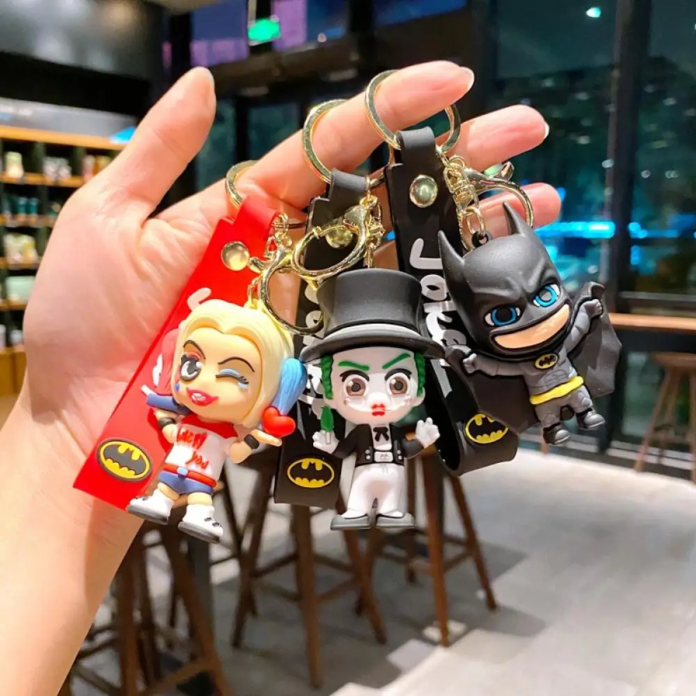 Explosions Clown Keychain 3D Anime Figures Dolls Batman Doll Key Chain Car Bag Key Pendant Jewelry Children Toys Xmas Gifts