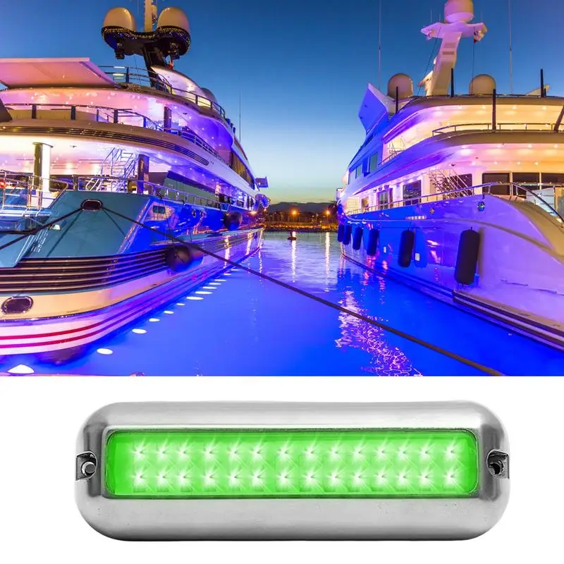 For Stern Anchor Lam 42 LED Under Water Marine Light Yacht IP68 Waterproof Stainless Steel Underwater Light Navigation Light