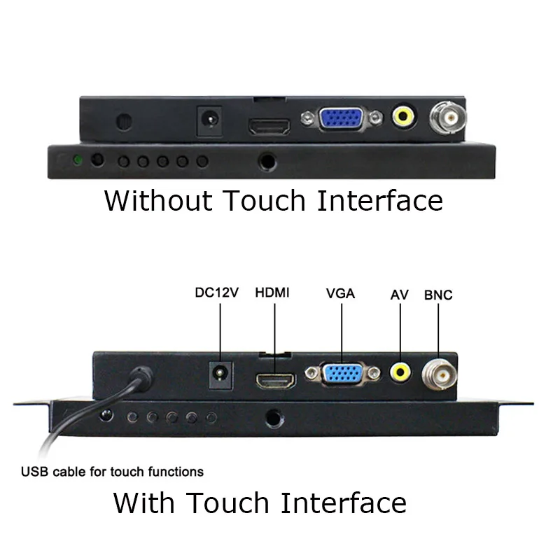 Imagem -05 - Touchview Polegada Pequeno Barato Quadro Aberto Montado na Parede Resistivo Capacitivo Suporte para Monitor de Toque Raspberry pi com Vga Hdmi