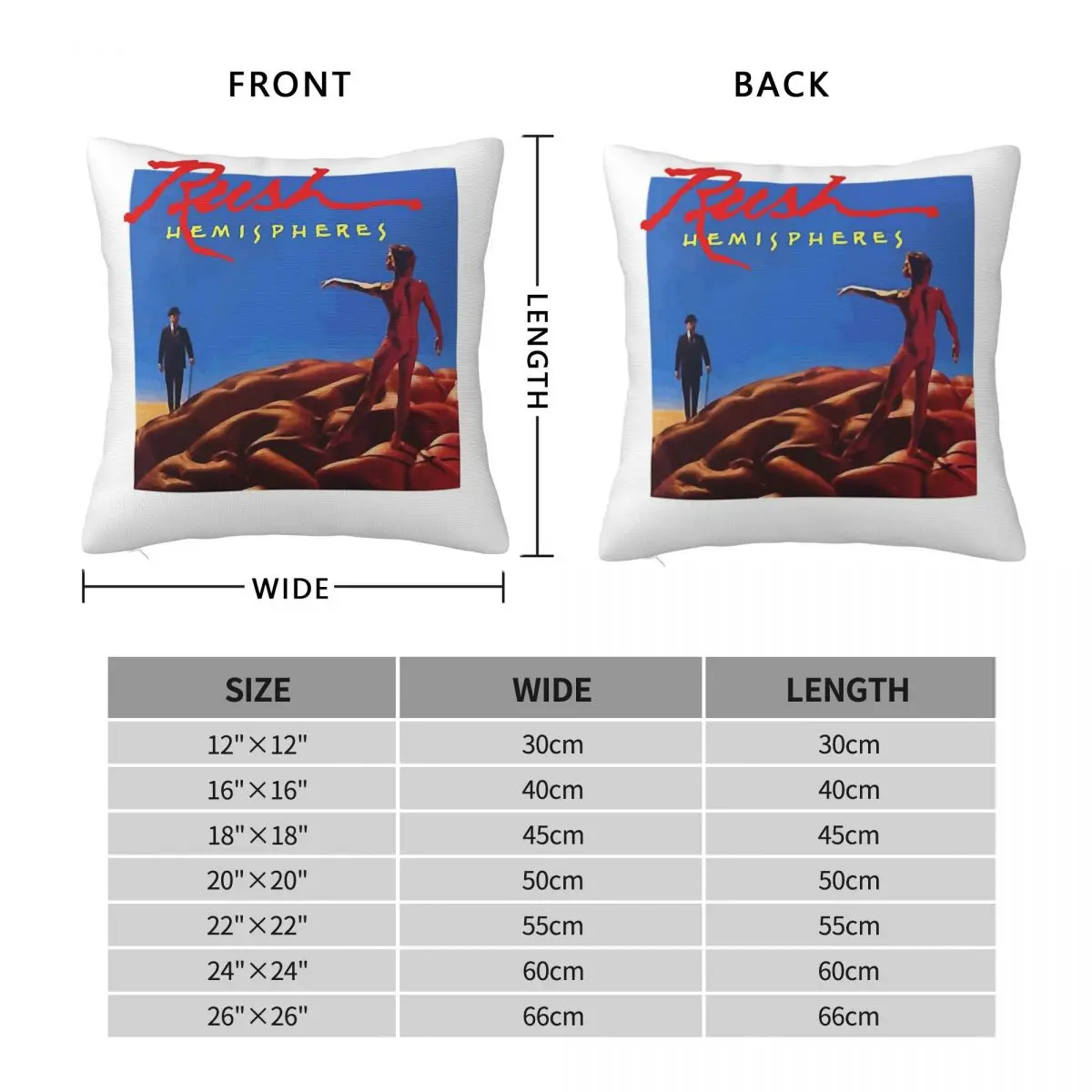 Rush Band Hemispheres Square Pillowcase Polyester Linen Velvet Pattern Zip Decor Pillow Case Home Cushion Cover