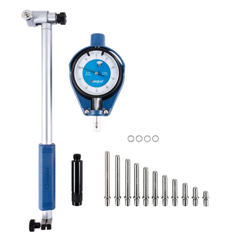 Dasqua Precision 50-160mm Alexometer Dial Bore Gauge With Interchangeable Anvils for Deep Engine Hole Cylinder Measurement