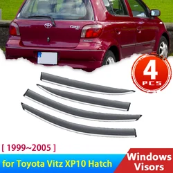 Deflectors for Toyota Vitz XP10 10 Hatch Yaris Echo 5-door 1999~2005 Accessories Car Side Windows Visors Rain Eyebrow Windshield
