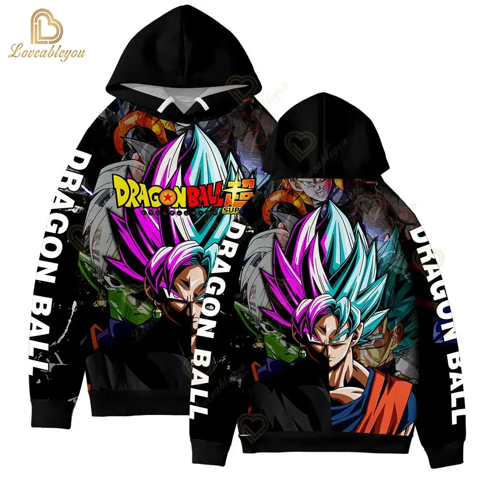 New Dragon Ball Anime Print Hoodie Boys Fashion Hooded Clothes Children Cartoon Top for 4 6 8 10 Years Kids Birthday Wear