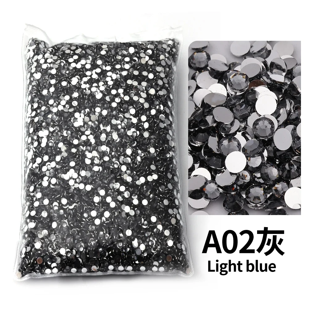 Diamantes de imitación de resina de diamante negro de 2-6mm, diamantes de imitación sin fijación en caliente, venta al por mayor, cristales de plástico con parte posterior plana, adornos Ab para uñas, cristales para manualidades