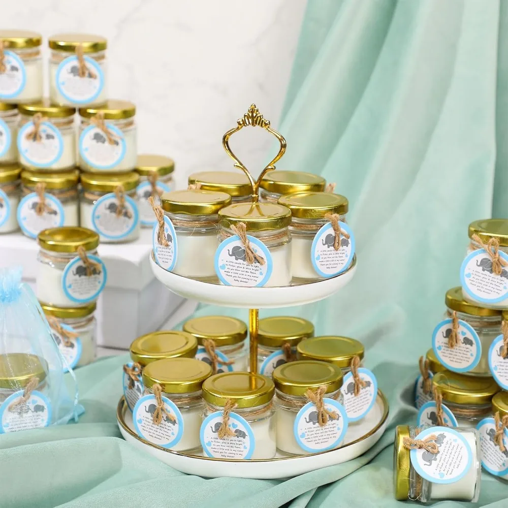 هدايا شموع استحمام الطفل - 40 عبوة من الجرار الزجاجية المعطرة باللافندر لاستحمام الأطفال الريفي وحفلات الكشف عن الجنس وأعياد الميلاد #4