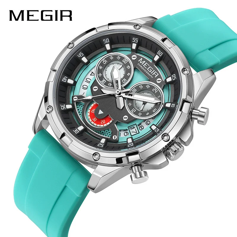 

MEGIR 2248 Casual Men Quartz Watch Chronograph Luminous Calendar Outdoor Sports Fashion Watches for Man relojes para hombres