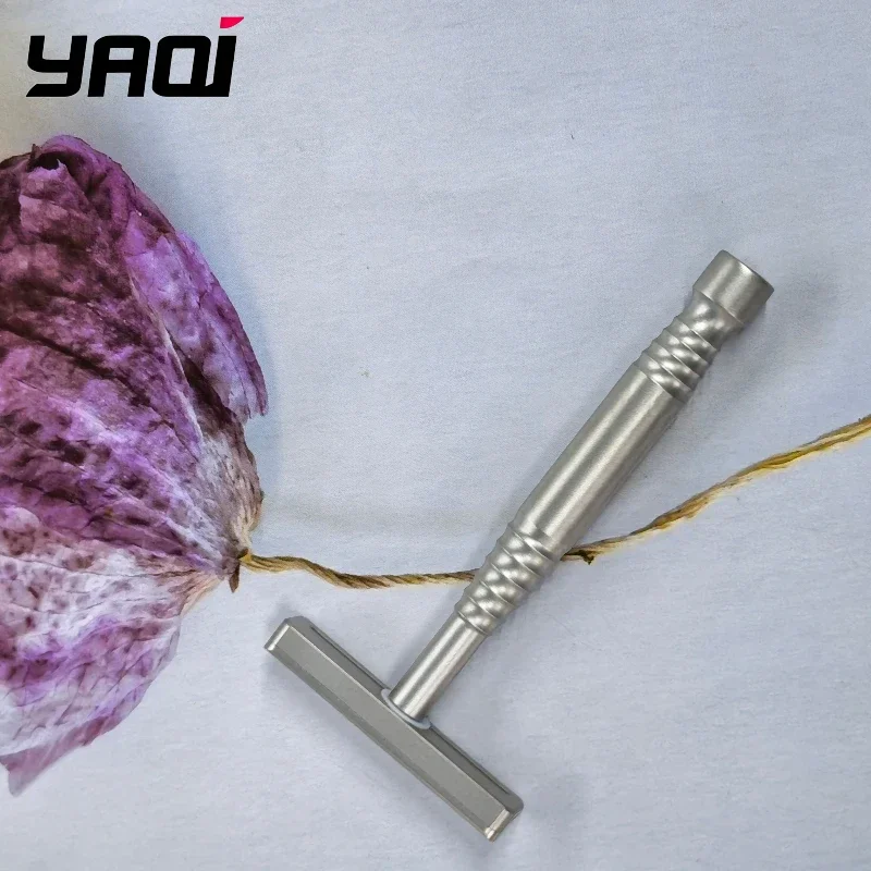 2026 YAQI Safety Razor Men Double Edge Blade Stainless Steel Metal Manual Shaver Handle Wet Shaving Close Razor Grooming