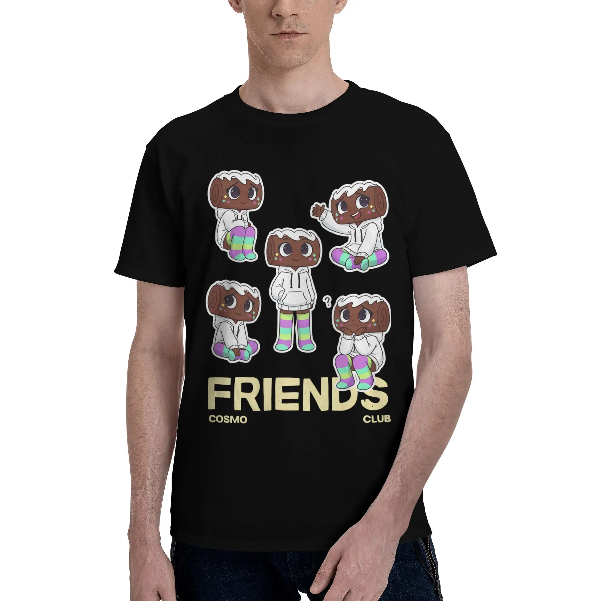 كوزمو فريندز دانديز وورلد تي شيرت الرجال النساء القطن الخالص تي شيرت طاقم الرقبة كارتون تي شيرت ملابس قصيرة الأكمام هدية فكرة