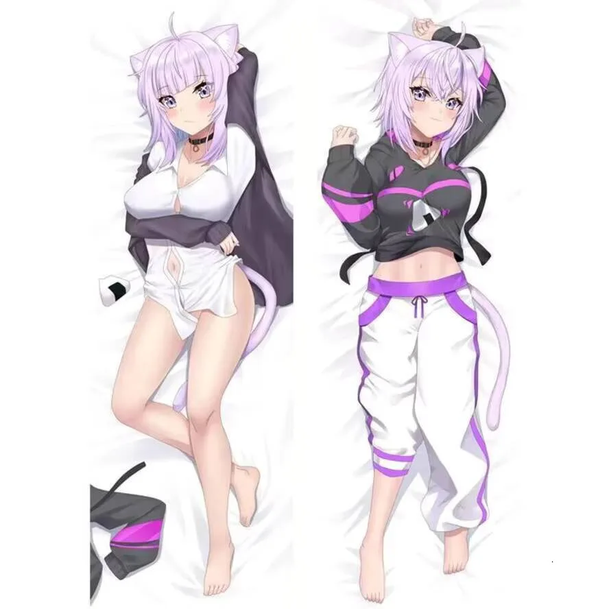 

Аниме украшение Vtuber наволочка для тела Nekomata Okayu Dakimakura 2-сторонний принт шарнирная подушка Otaku Waifu
