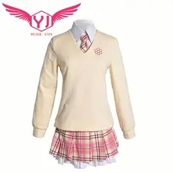 Ebisu Kofuku Cosplay Costume Anime Girl Pink Skirt JK Uniform Sweater Shirt Set Stage Performance Dress Halloween Outfit Set