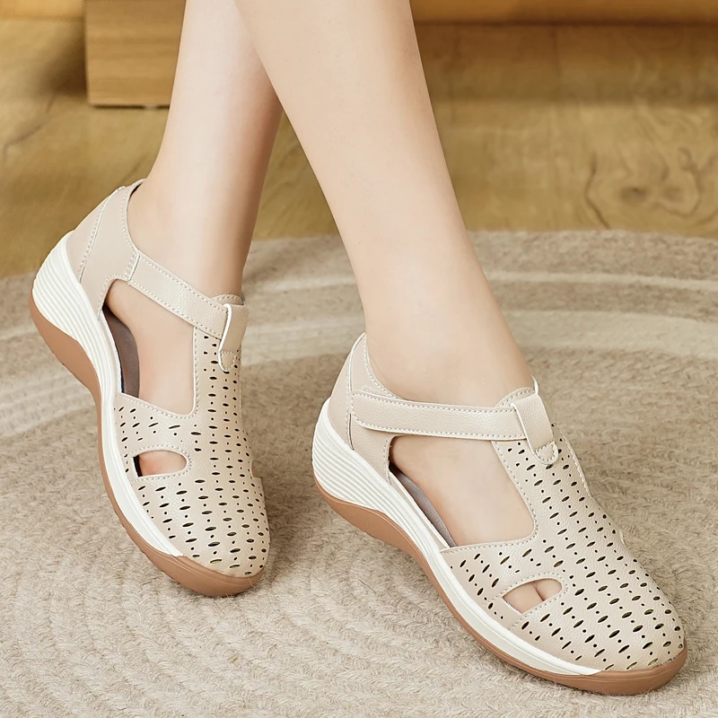 

Женские летние сандалии с сетчатым верхом, дышащие, в римском стиле