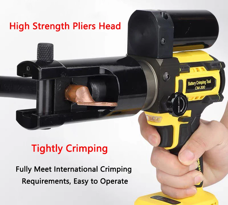 Portable Battery Crimping Pliers Small Brushless Motor CM-300C Hydraulic Crimping Pliers Copper Aluminum Terminal Crimping Tools