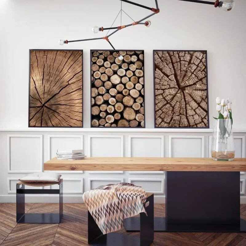 1pc frameless Canvas Painting Abstract Wood Log Tree Rings Posters Wood Grain Rings Tree Ring Radial Lines Farmhouse Canvas Pain