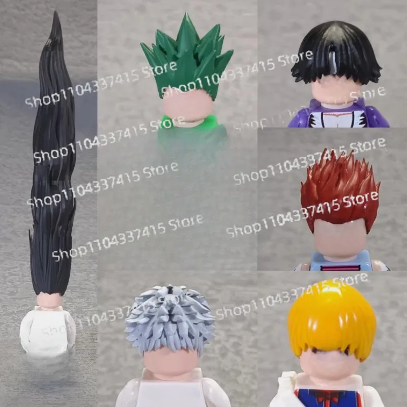 

MOC трехсторонняя кукла, аксессуары для волос, строительные блоки, сборка для мальчиков, сращивание игрушек