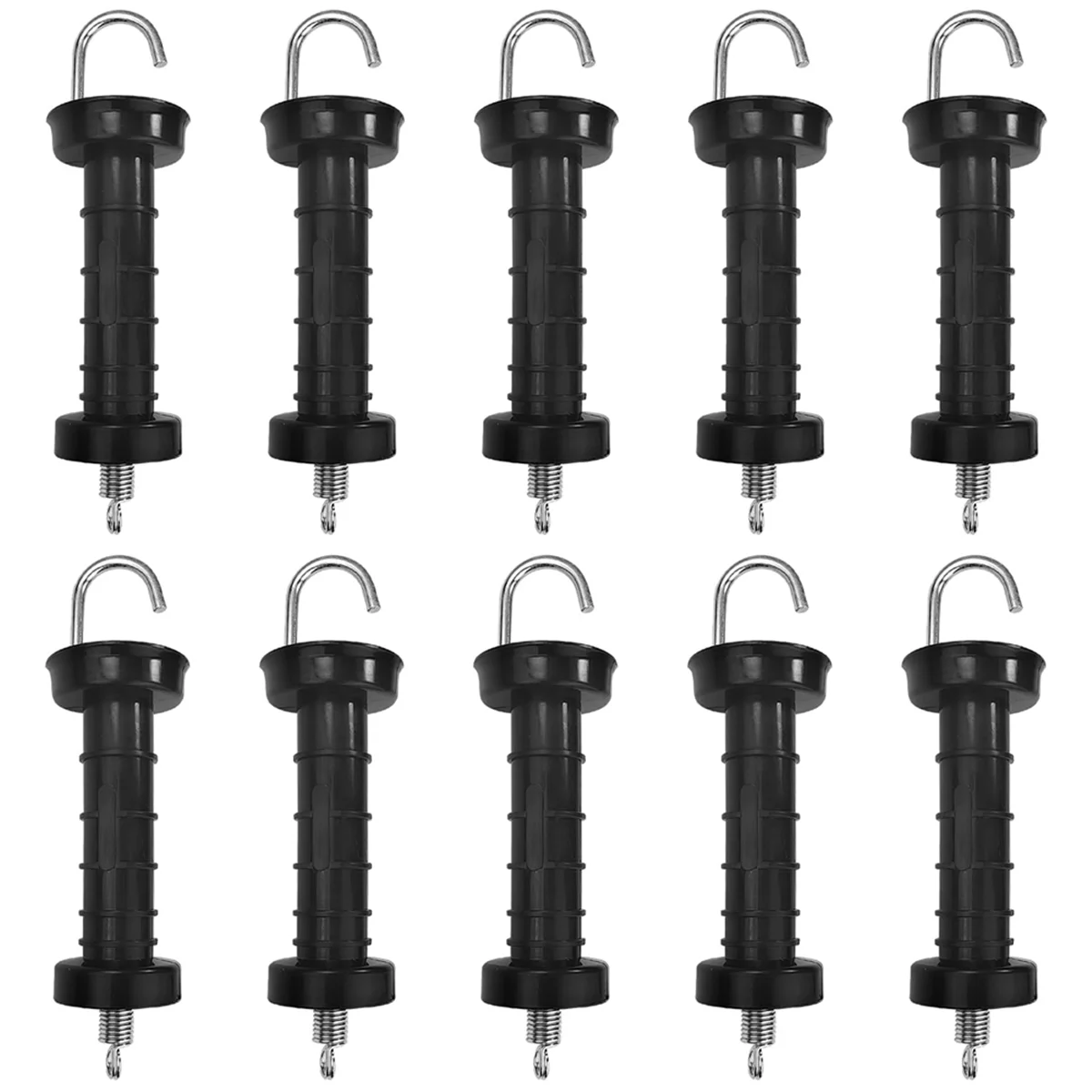 Maniglia per cancello da 10 pezzi per recinzione elettrica, tensione a molla isolata, accessori di ricambio per recinzione, per cancelli Pasture
