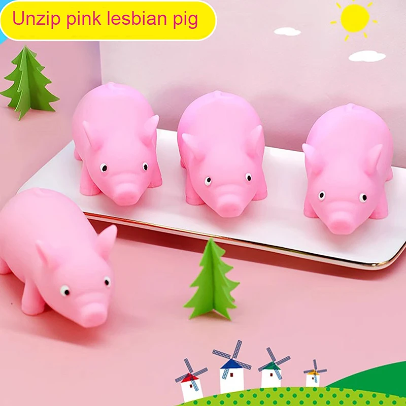 

Stress Relief Pink Pig Figurines Miniature Pet Antistress Toys Animals Anxiety