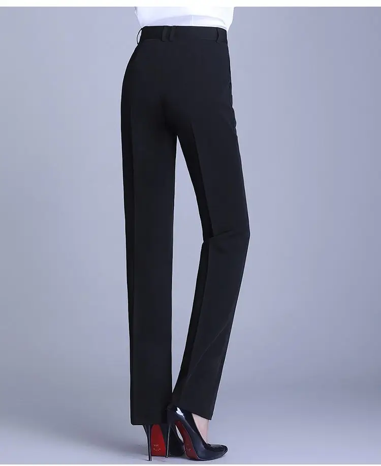 Suit Pants Spring Summer Professional Work Slim Western Pants for Women Straight Leg High Waisted Loose Fitting Black Work Pants