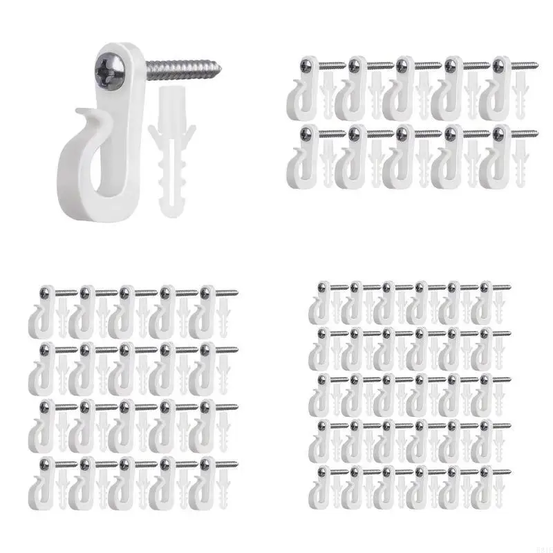 581E Sturdy Plastic Materials White S Hook Portable Accessory for Organizing Christmas Light and Parties Decorations