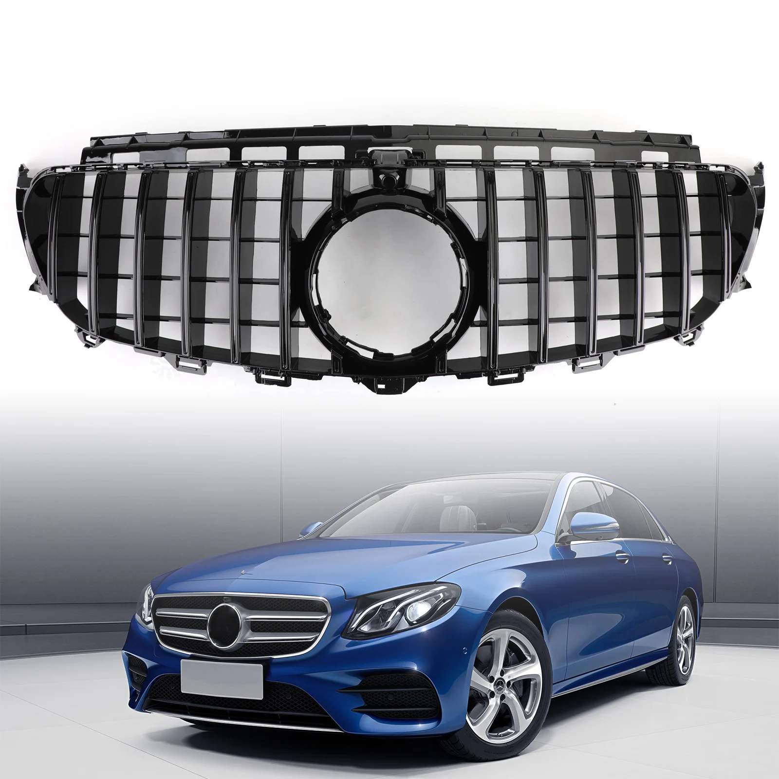 Artudatech Front Bumper Grill Grille W/ CAMERA Fit Mercedes Benz W213 E-Class 2016-2019