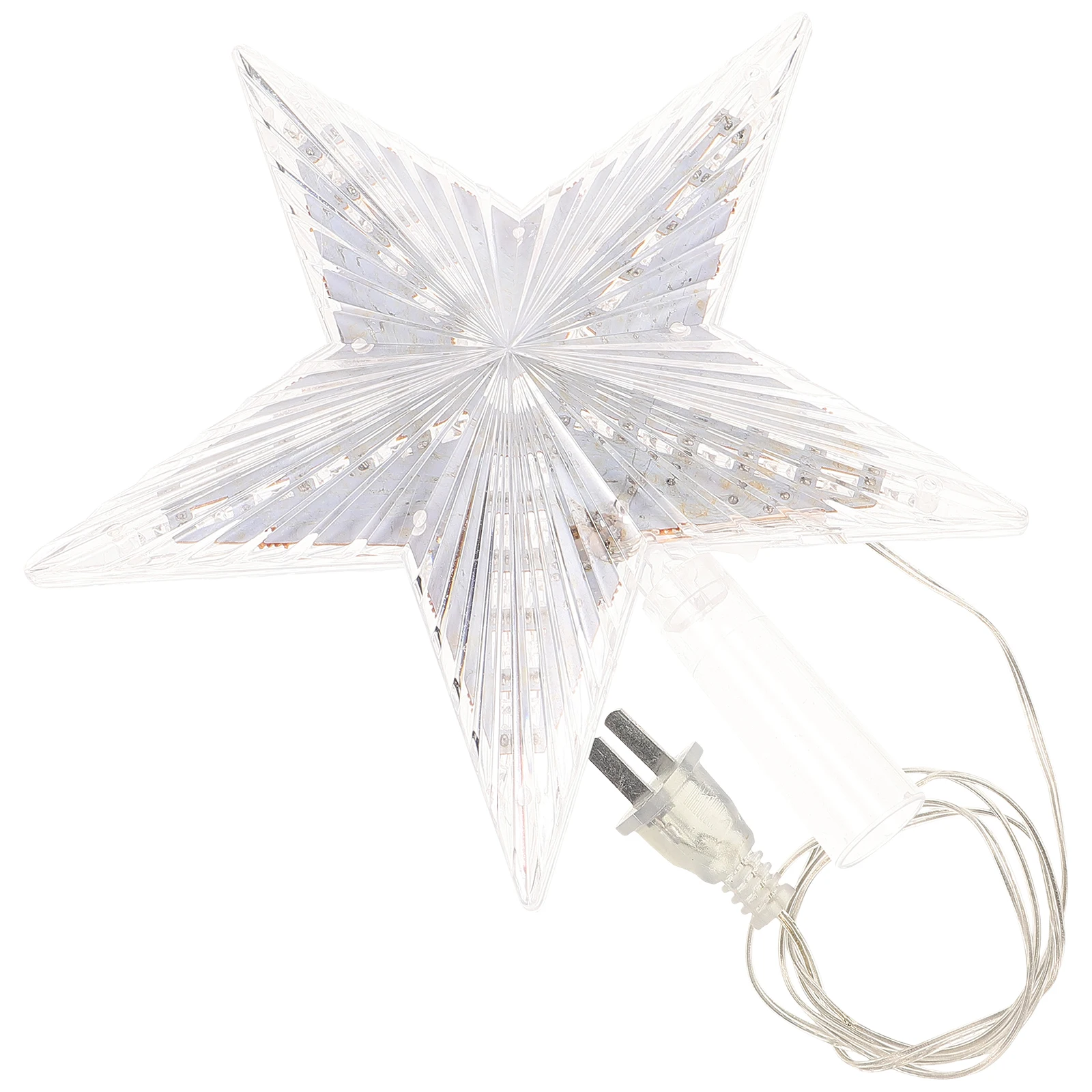 

LED Christmas Tree Star Topper Light Crystal Clear Illuminated Star Decor for Home Office Party Wedding Blue Us Plug