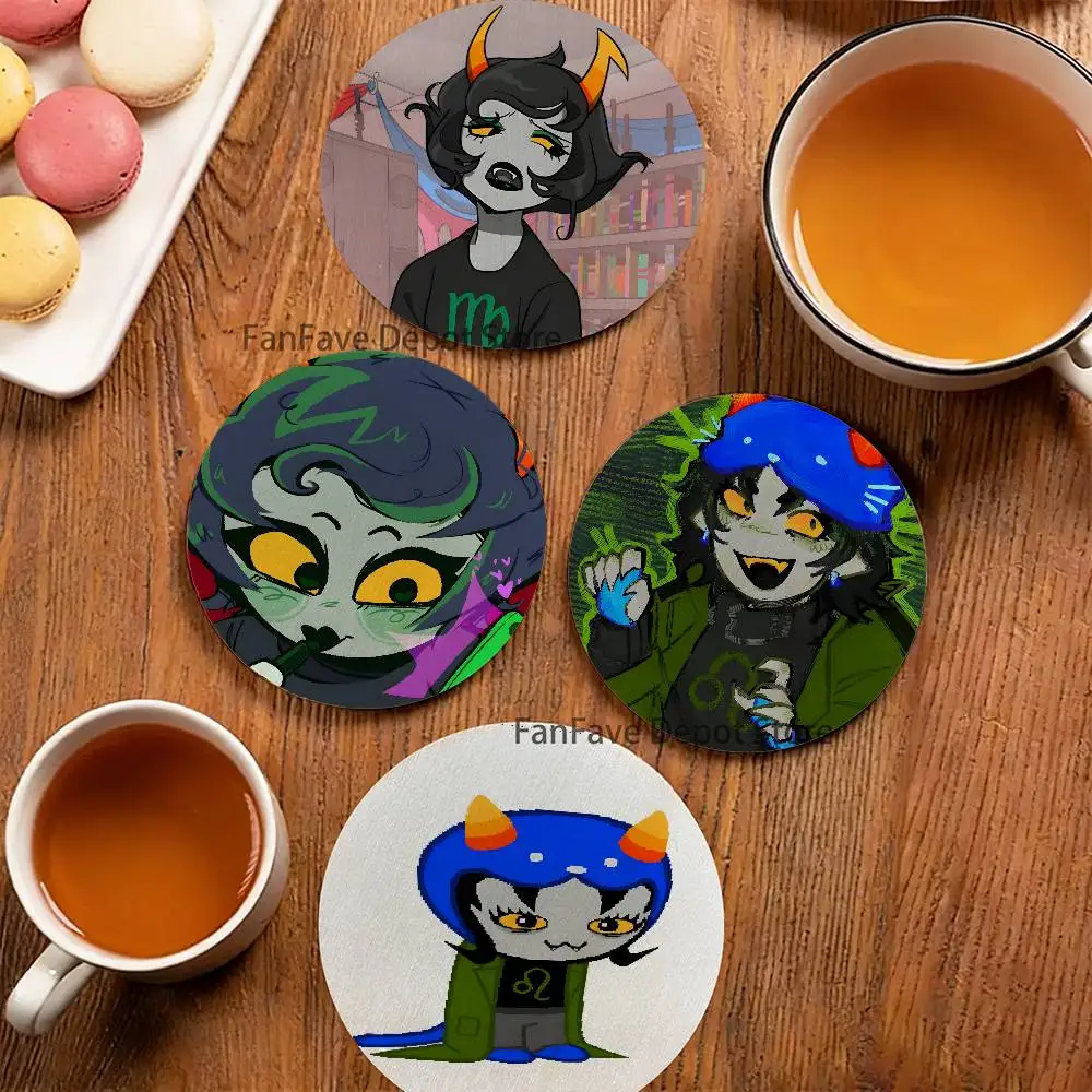 H-HomestuckS Comic Kanaya Maryam Wood Coaster Set - Heat Resistant For Tea & Coffee, Home Cafe Decor Holiday Gift