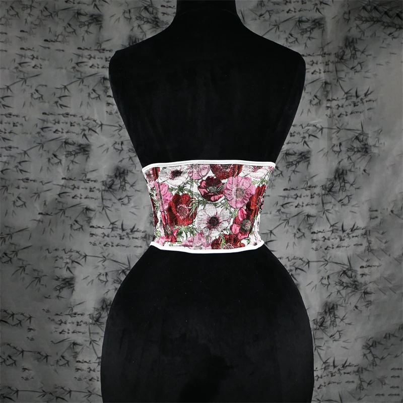 Vintage Underbust Corset Top Women Gothic Jacquard Bones Body Shaper Cummerbunds Corset Basques Sliming Waist Trainer Bustier