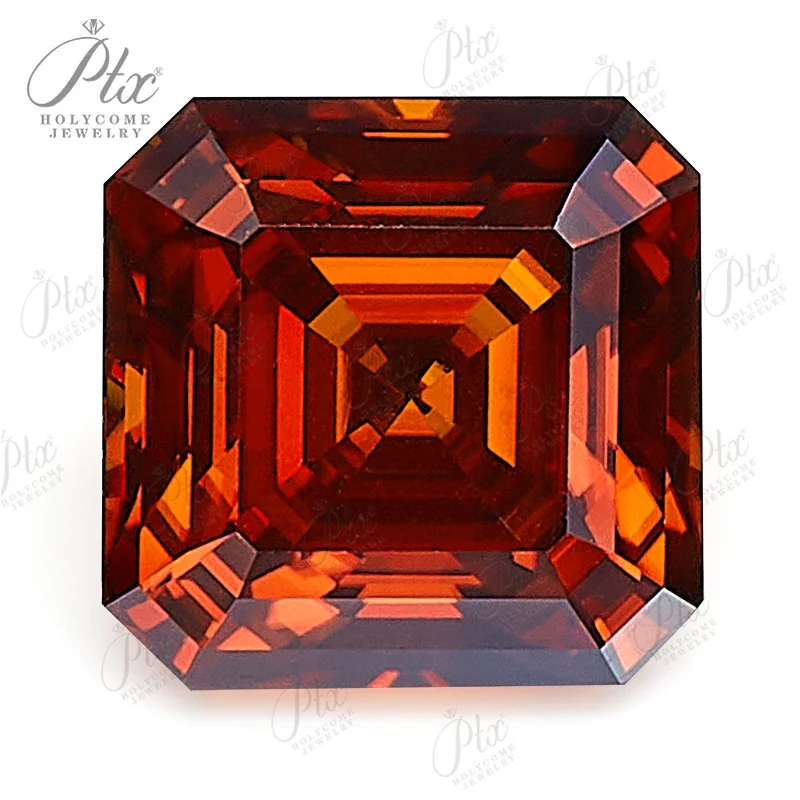 

Moissanite Stone Garnet Color Brilliant Asscher Oval Pear Cut VVS1 Lab Created Diamond GRA Certificate Charms for Diy Jewelry