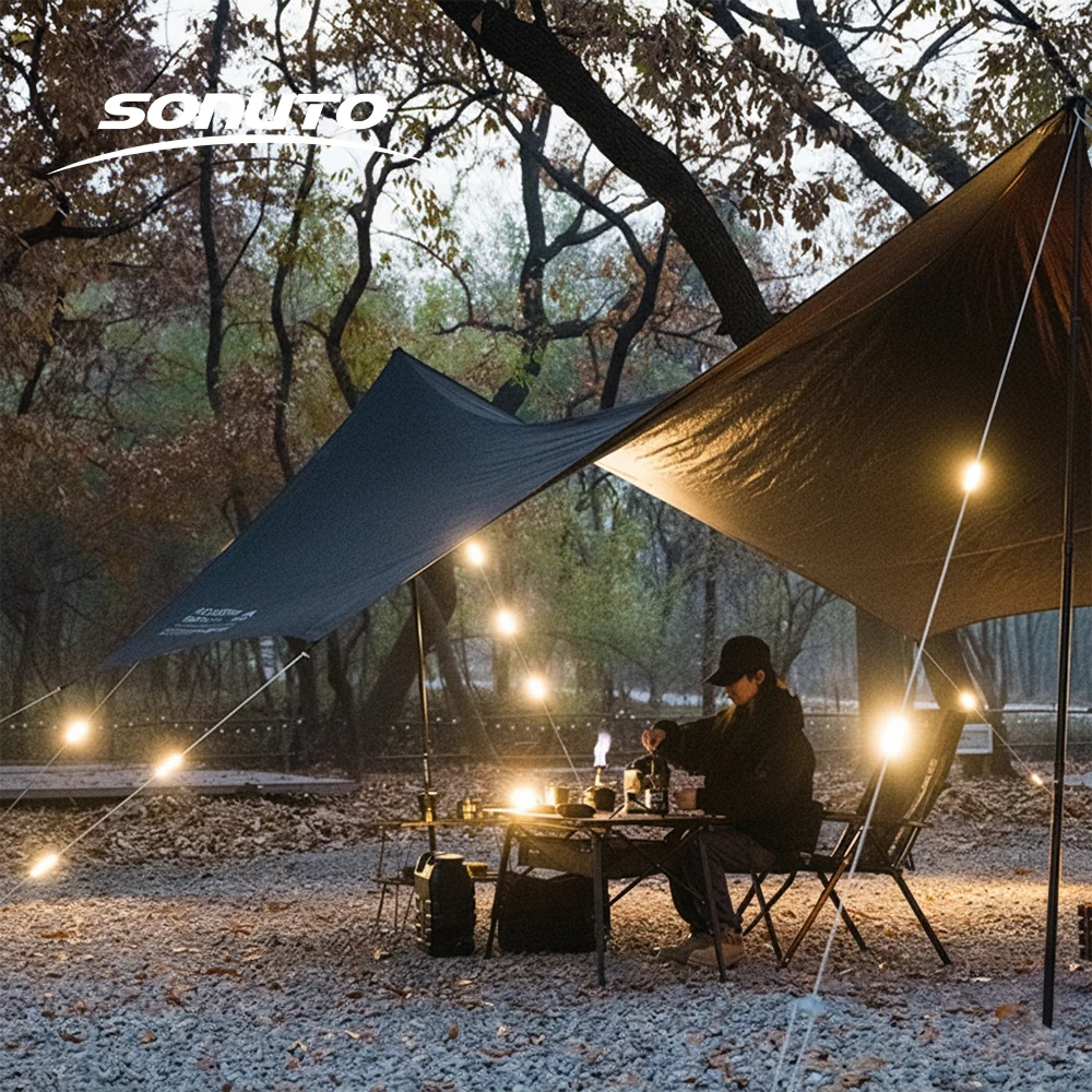 

Зарядный фонарь для ветровой веревки USB-C, сверхлегкий фонарь для кемпинга 60 г, 7 режимов светодиодного освещения для палатки, уличный аварийный светильник для обнаружения веревки