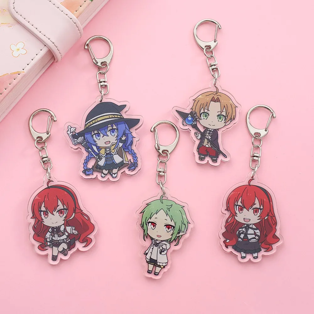 1/5 Piezas Figuras de Anime Mushoku Tensei Llavero de Acrílico Bonito Colgante para Mochila Divertidos Adornos para Bolsos Accesorios Decorativos Regalos Festivos