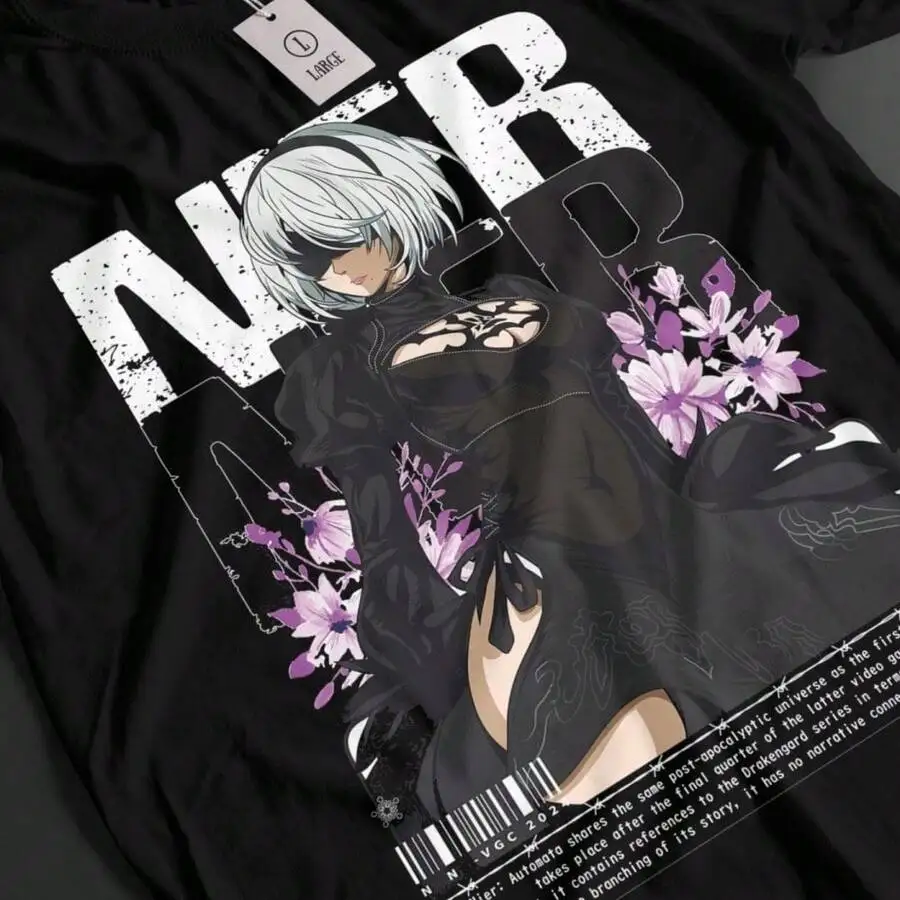 Camiseta Nier Automata, camiseta YoRHa 2B, camiseta 9S, camiseta A2, camiseta de anime Eve Nines Adam