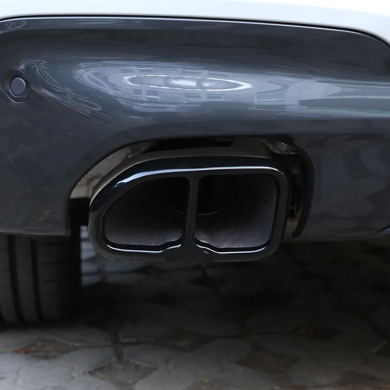 

Глянцевый черный из нержавеющей стали для BMW X3 G01 X4 G02 2018-2022, автомобильная выхлопная труба, выхлопная труба, глушитель, крышка, накладка, аксессуары