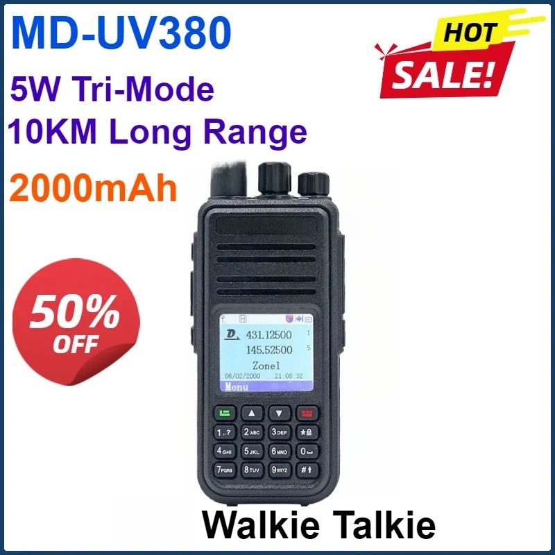 

Радио TYT 2000 мАч, 5 Вт, MD-380 DMR, совместимое с Motorola Tier1/2, двухдиапазонная цифровая рация UHF VHF md380 DMR DM-8HX