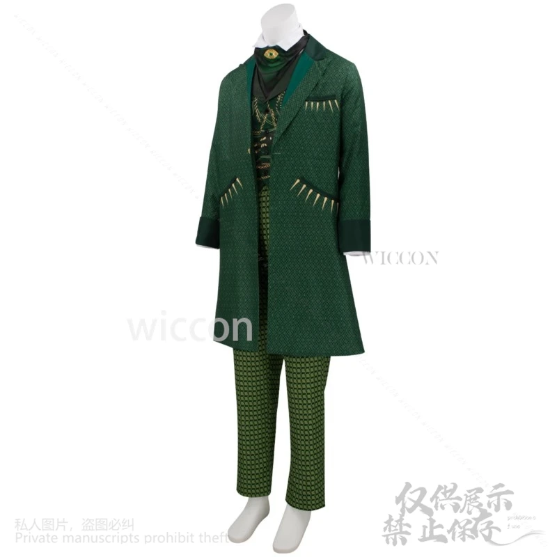 Anime Movie The Wizard Witch Pantaloni Cosplay Cappotto verde Uniforme Parrucche per uomo Halloween Festa di Natale Gioco di ruolo personalizzato