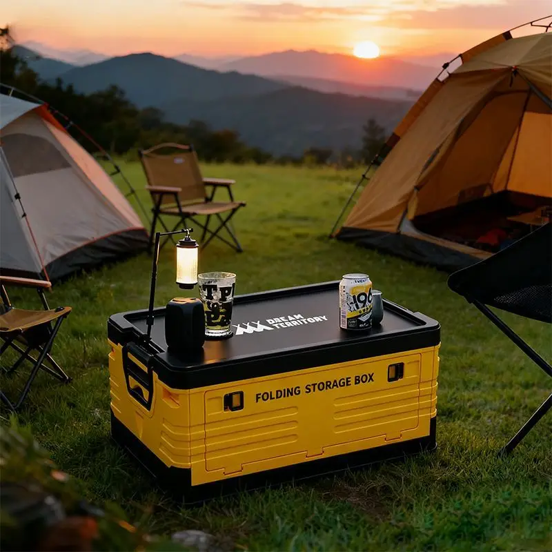 

Foldable Camping Storage Box - Waterproof Organizer for Car Trunk, Outdoor Gear & Picnic Supplies, Portable Collapsible Design