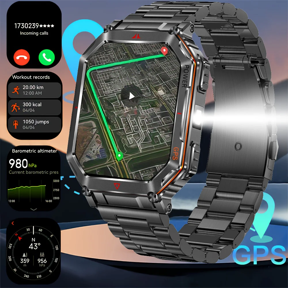 

2025 New GPS SmartWatch Men Built-in ChatGPT AI Assistant Compass Altimeter Barometer Outdoor 3ATM Waterproof Sport Smartwatches