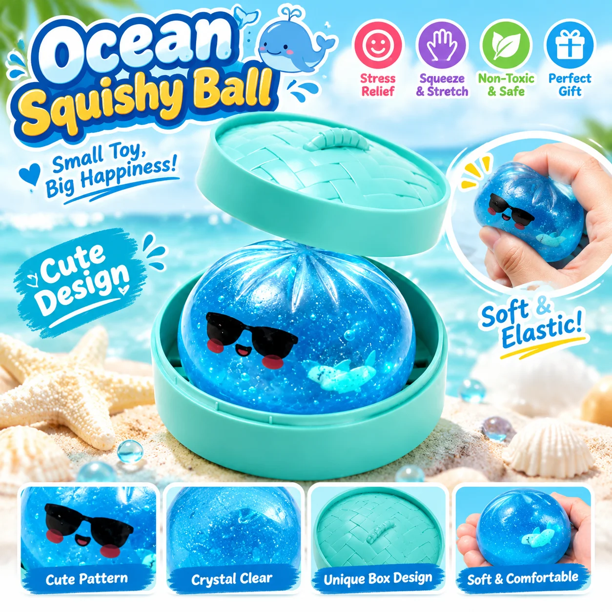 80+ PcsNee Doh Assorted Squishy Fidget Toys Stress Relief Squeeze Toy Jellyfish Anti-Anxiety Toys for Kids Adults Party Gift