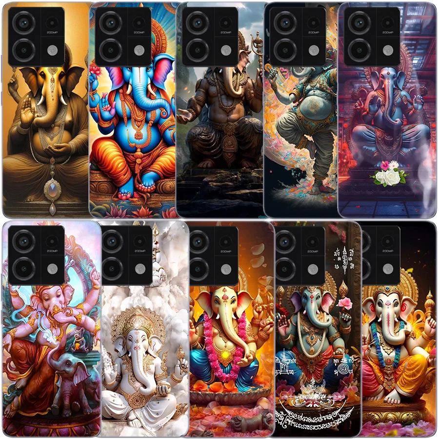 Ganesh lord Clear Phone Case For Xiaomi Redmi Note 11 11S 11T 11E 10 10S 9 9S 9T 8 8T Pro 7 K70 K60 K20 TPU Pattern Soft Fundas