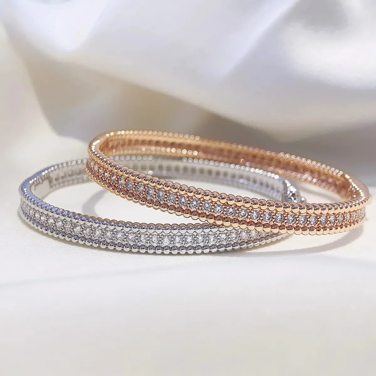 S925 Sterling Silber Vollkreis-Diamant-Armband für Damen, Leichter Luxus, Vielseitiges Kugelrand-Gypsy-Star-Armband – Detail 7