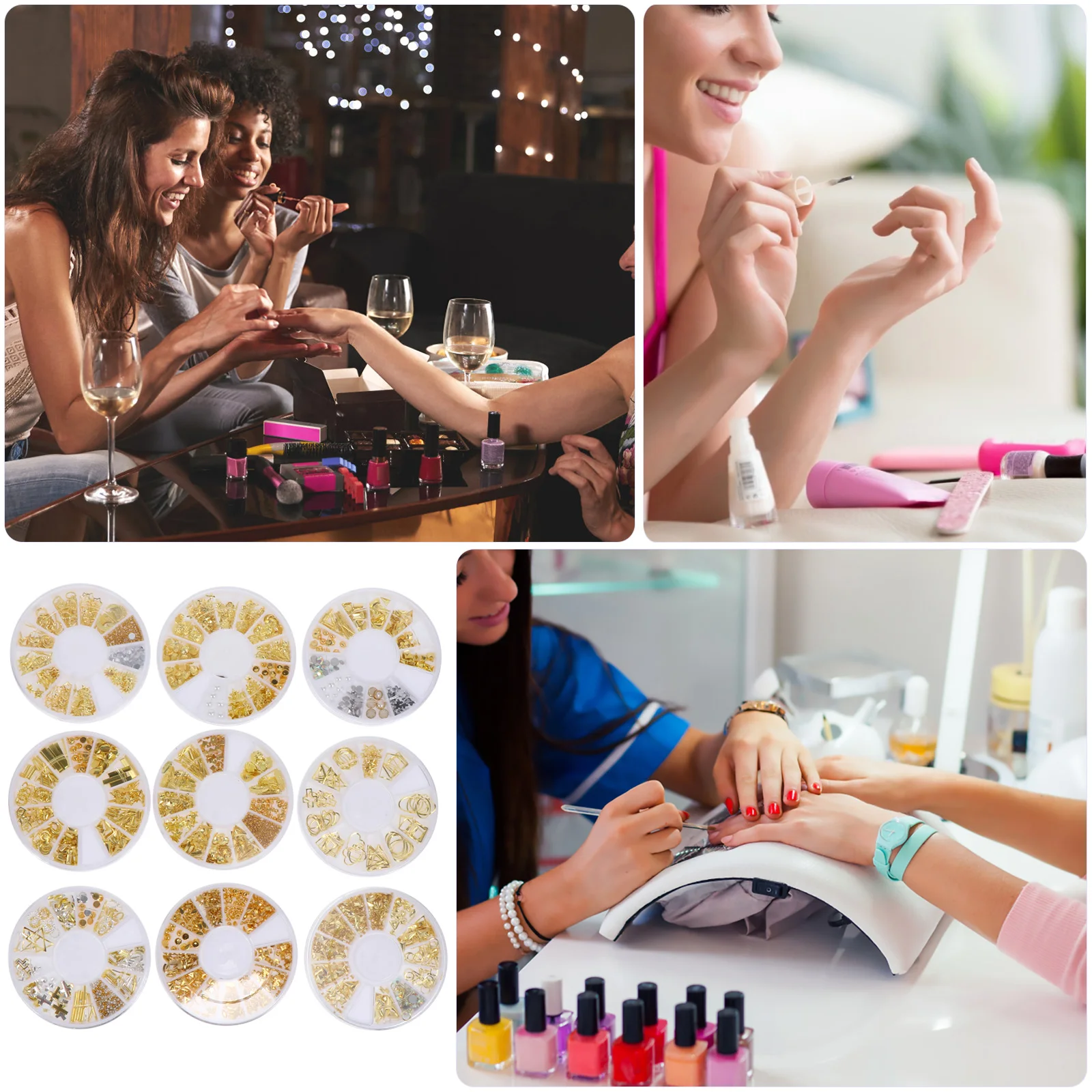 

Art Decorations Set Shiny 3D Studs Durable Manicure Jewelry Diy Accessories Elegant Nail Charms Rivet Nail Art Supplies