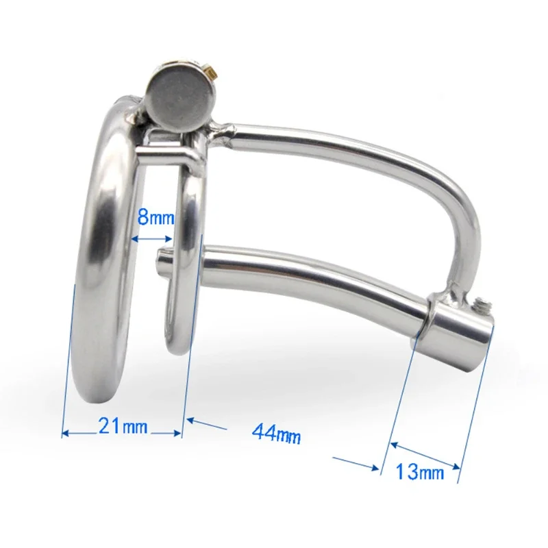 2023 New Stainless Steel Male Chastity Lock Penis Ring Bondage BDSM Chastity Devices With Urethral Catheter Penis Lock Sex Toys