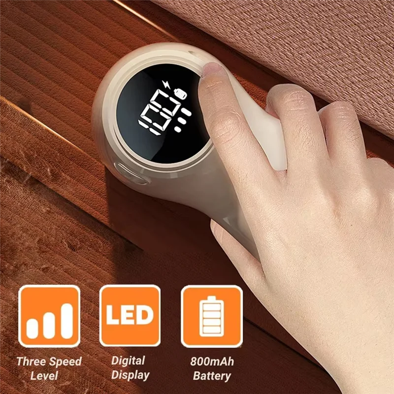مزيل الوبر الكهربائي القابل لإعادة الشحن عبر USB من ABCL مع شاشة رقمية ذكية، ماكينة حلاقة للملابس، مزيل كرة الشعر المحمول