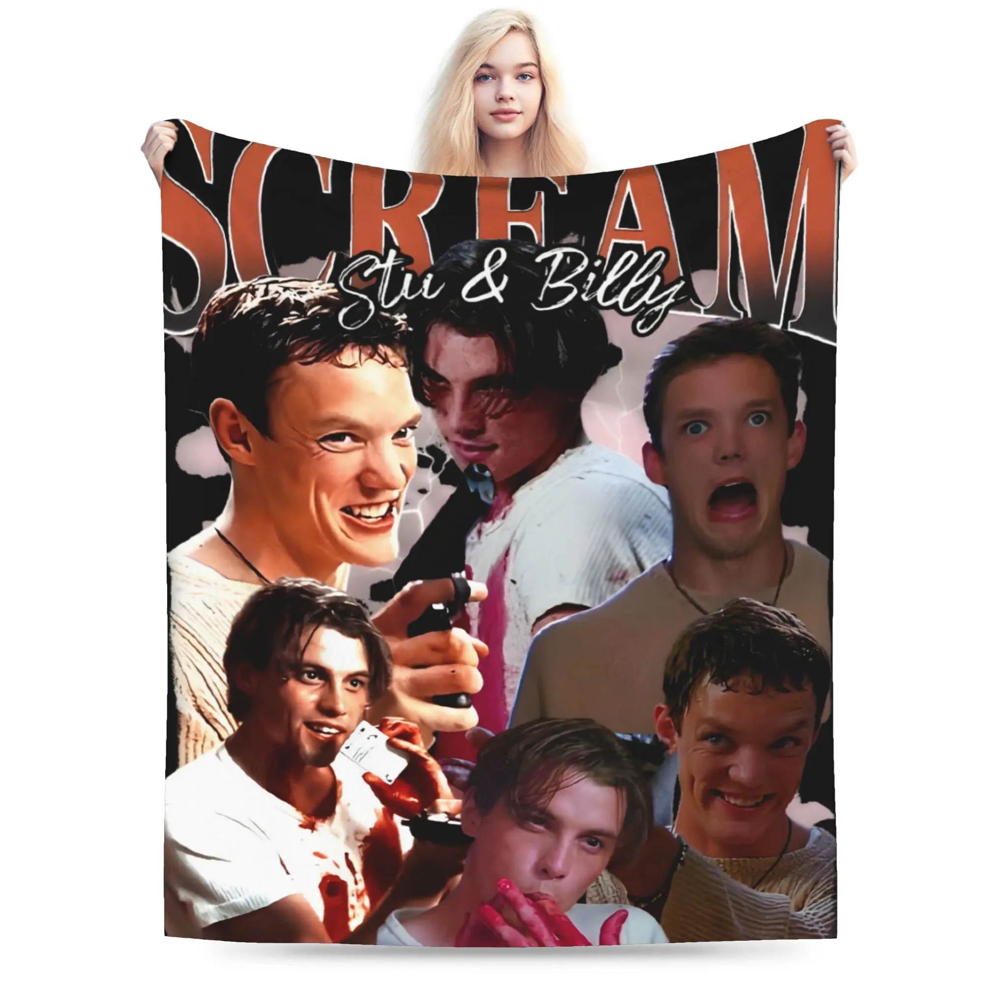 Billy Loomis & Stu Macher Blankets Super Soft ScreamMovie Throw Blanket Spring Boy Girl Home Decor Travel Bedspread