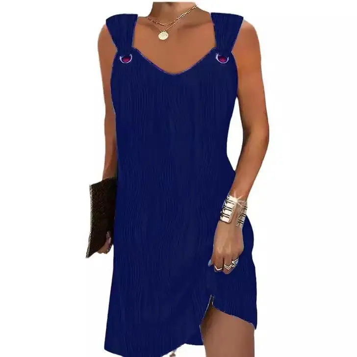 Printemps automne élastique No Sve gilet Dr femmes sept couleurs quatre tailles décontracté taille ample t-shirt acétate fibre jupe