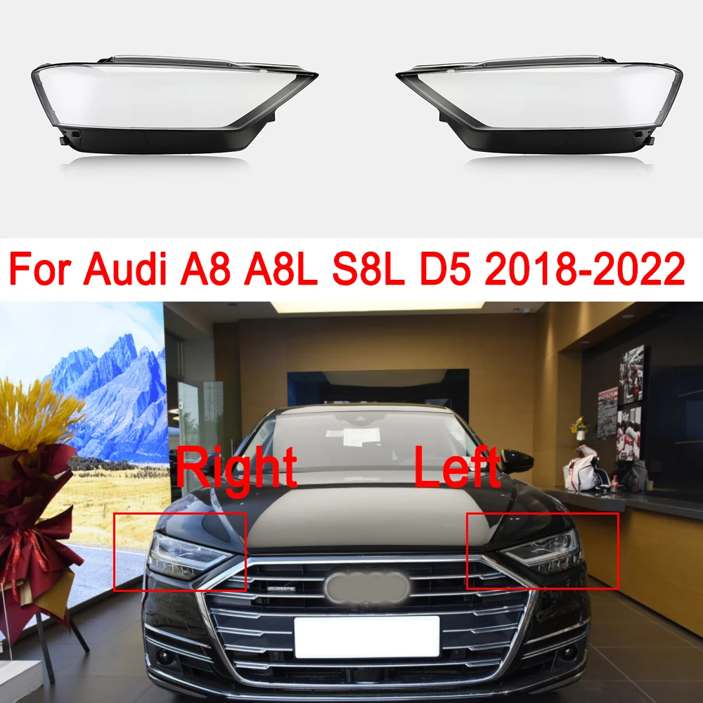 

Car Headlamp Cover For Audi A8 A8L S8L D5 2018 2019 2020 2021 2022 Headlight Glass Shell Lampshade Lens Shade