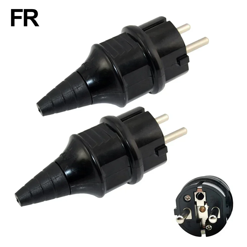 Acoplamiento de Goma de contacto protector para exteriores, enchufe europeo impermeable con protección de Kink, suministros de equipo eléctrico, 250V (16A)